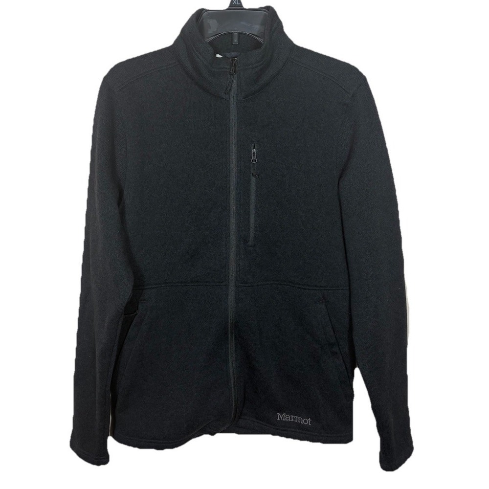 Marmot Mountain Works Men's Black Fleece Zip Up Jacket Size Medium Outdoor